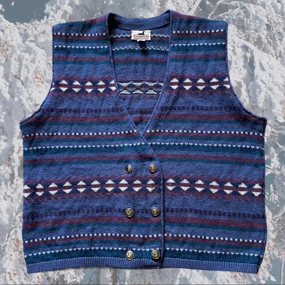 SOLD Winona-Knits 100% Wool Sweater Vest Sz L - Picture 3 of 9